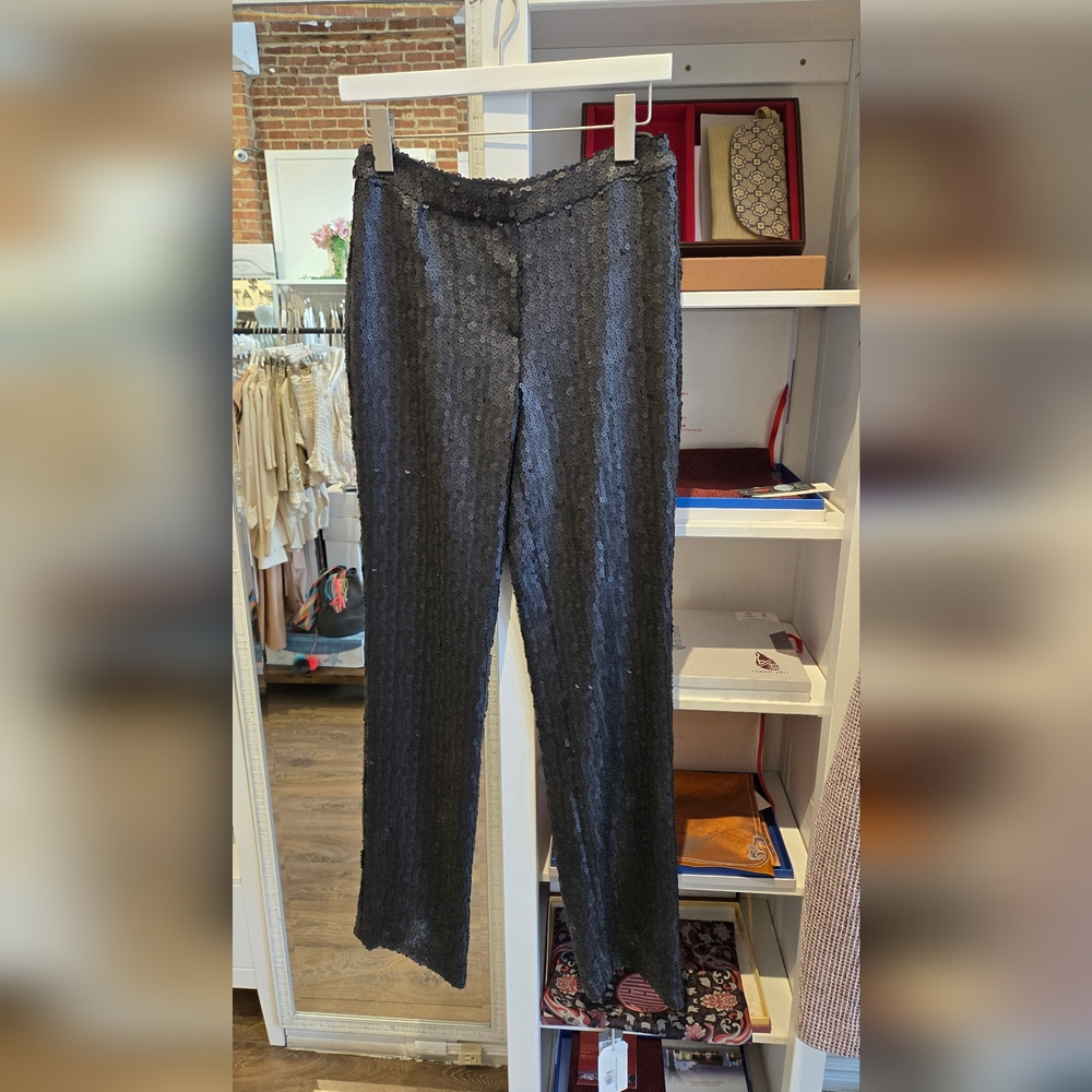 Gianni Versace Couture Sequin Trousers Black IT 42